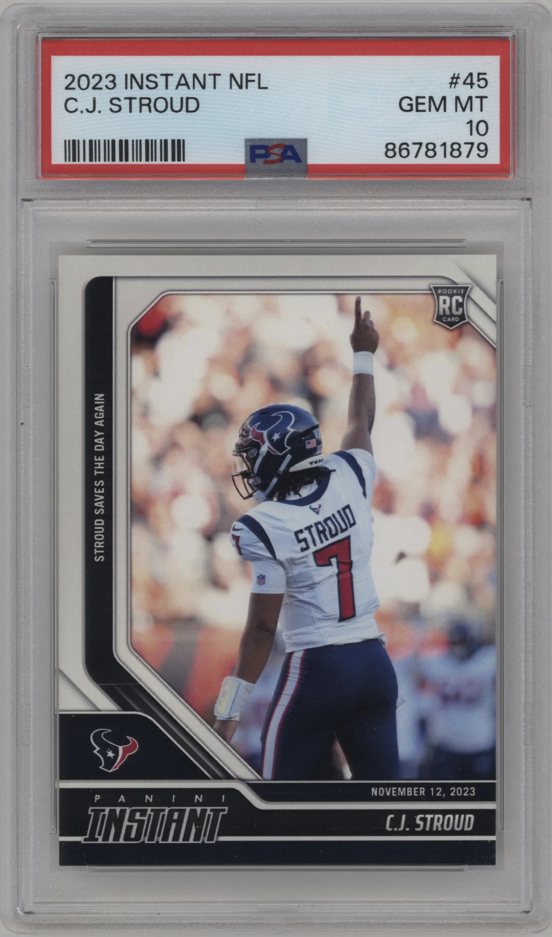 2023 Panini Instant NFL C.J. Stroud PSA 10