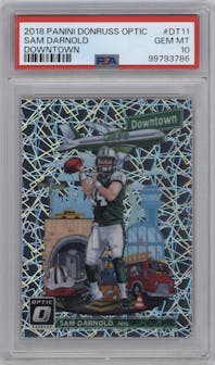 Sam Darnold from the 2018 Panini Donruss Optic set graded by PSA and given an overall grade of 10.