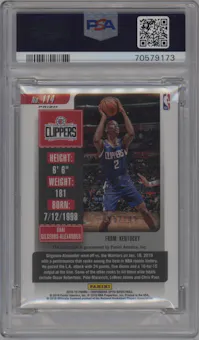 Shai Gilgeous-Alexander from the 2018-19 Panini Contenders Optic set featuring a Red parallel graded by PSA and given an overall grade of 10.