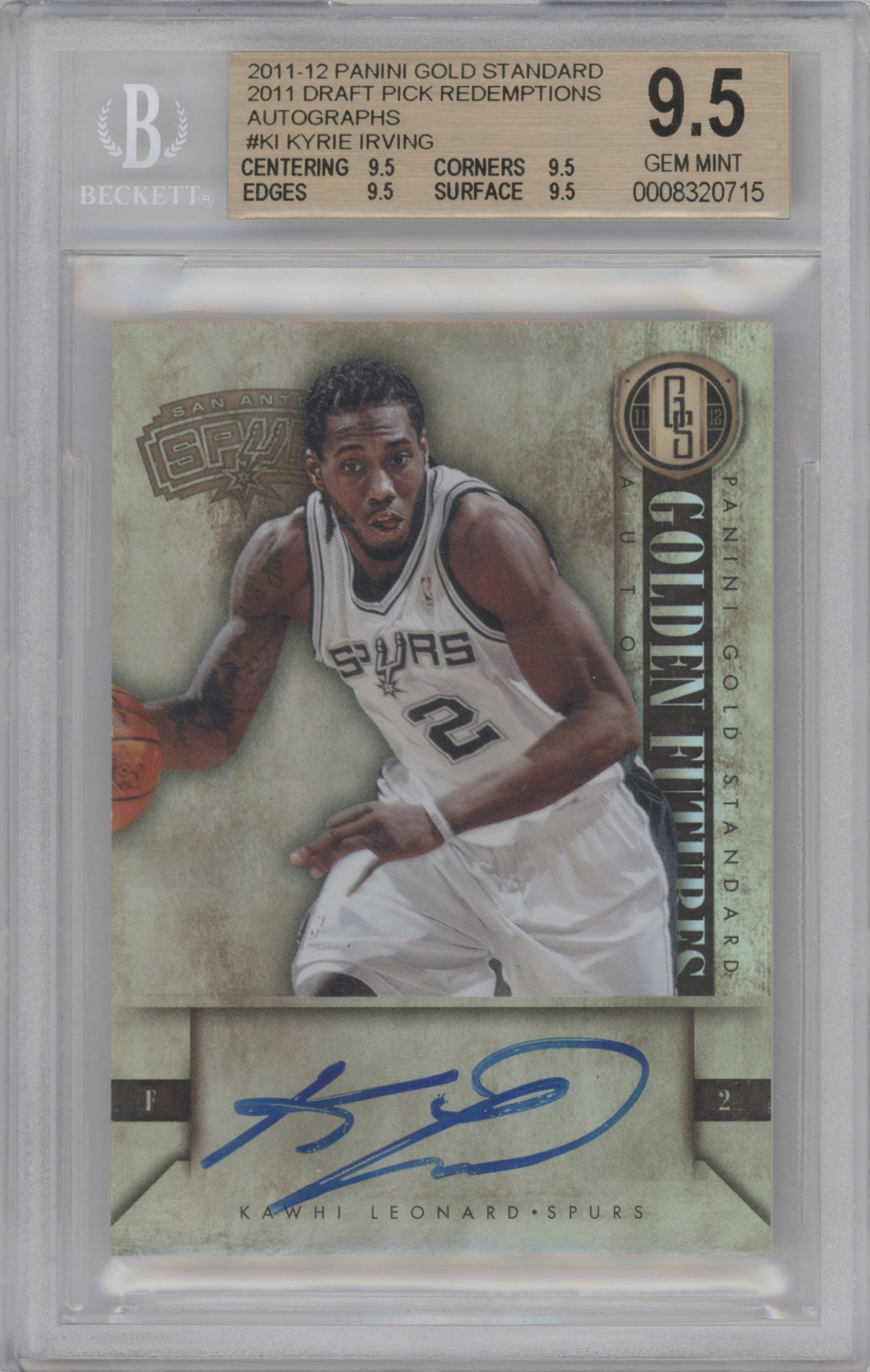 Kawhi Leonard from the 2011-12 Panini Gold Standard set graded by Beckett and given an overall grade of 9.5.