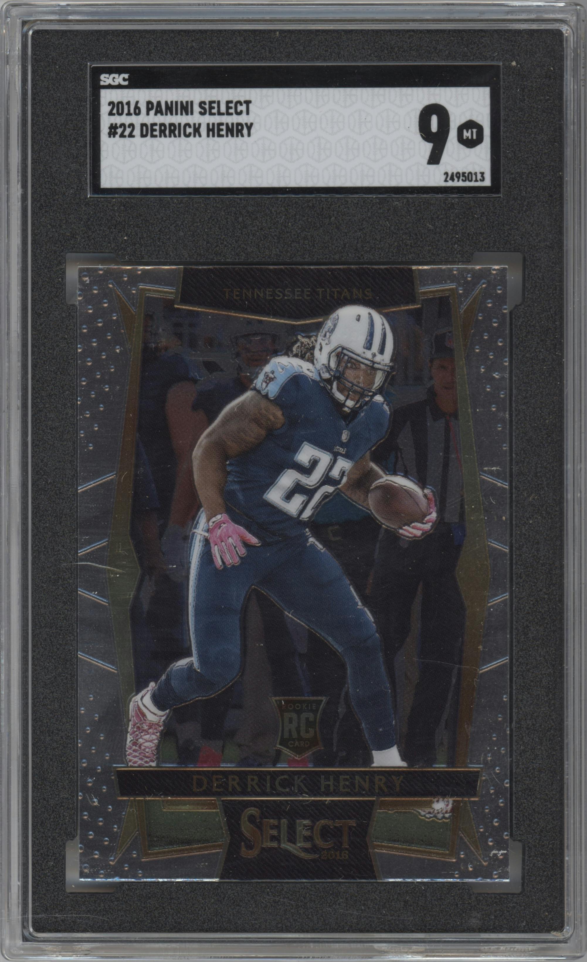 Derrick Henry from the 2016 Panini Select set graded by SGC and given an overall grade of 9.