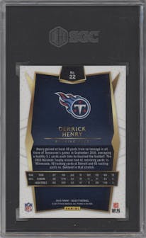 Derrick Henry from the 2016 Panini Select set graded by SGC and given an overall grade of 9.