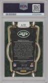 Breece Hall from the 2022 Panini Select set featuring a Red Disco parallel graded by PSA and given an overall grade of 9.