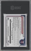 Eduardo Beltre from the 2024 Bowman Chrome set featuring a Green Lava Refractors parallel graded by SGC and given an overall grade of 9.5.