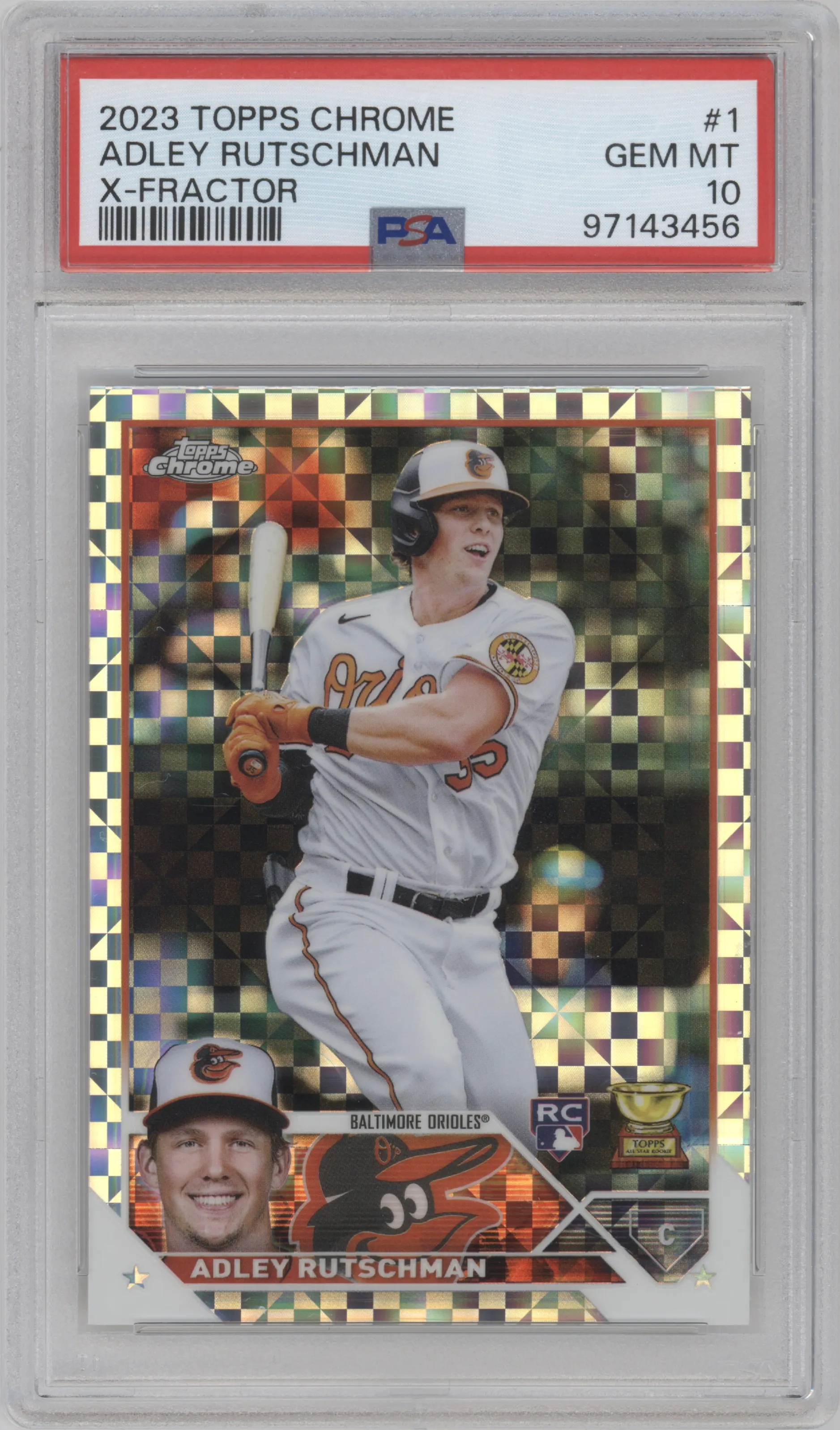 2023 Topps Chrome Adley Rutschman X-Fractor PSA 10