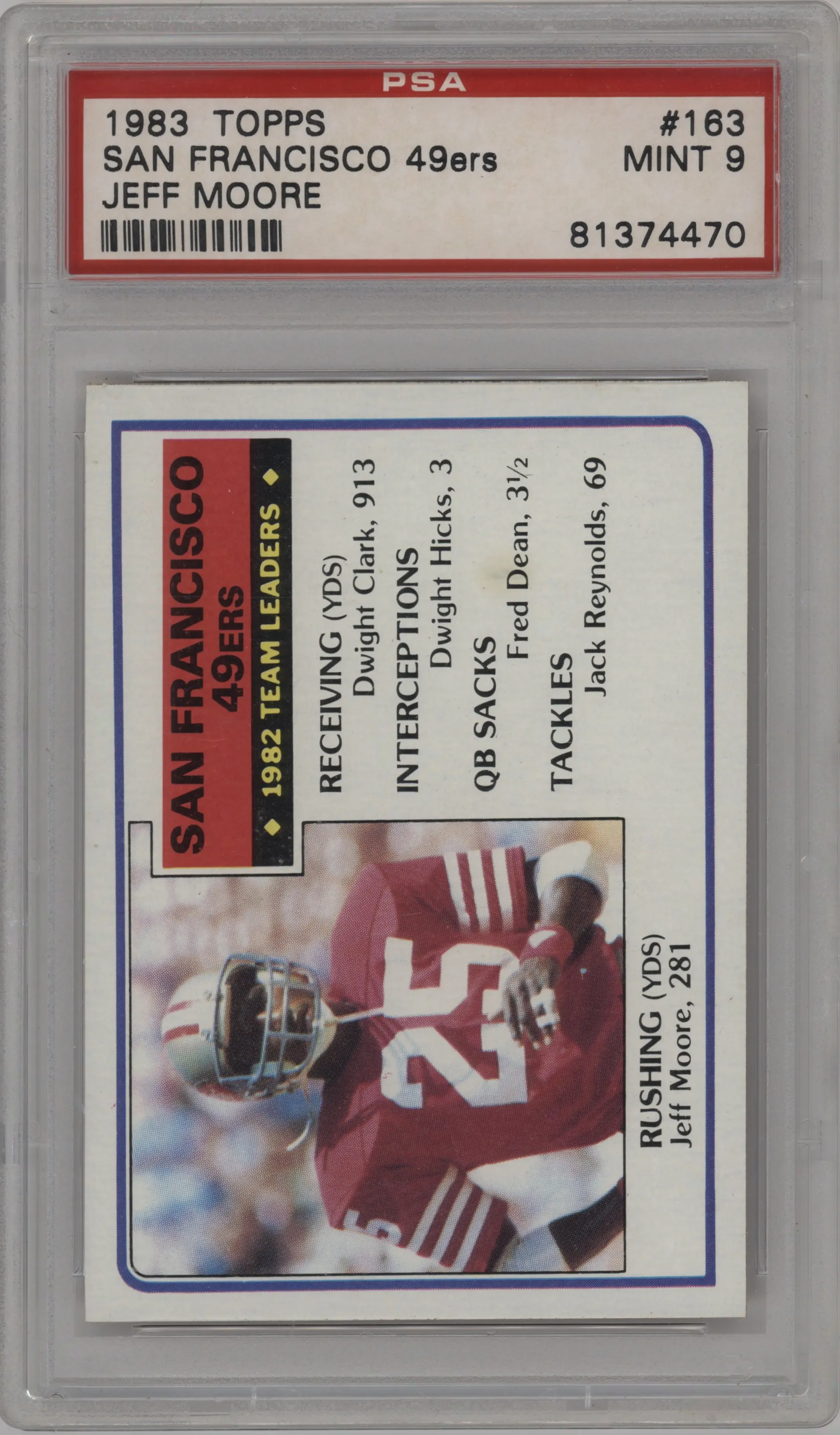 1983 Topps Jeff Moore #163 PSA 9