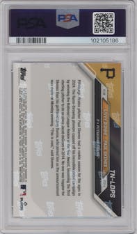 Livvy Dunne/Paul Skenes  from the 2024-25 Topps Now Off-Season set graded by PSA and given an overall grade of 10.