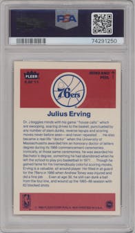 Julius Erving from the 1986-87 Fleer set graded by PSA and given an overall grade of 6.