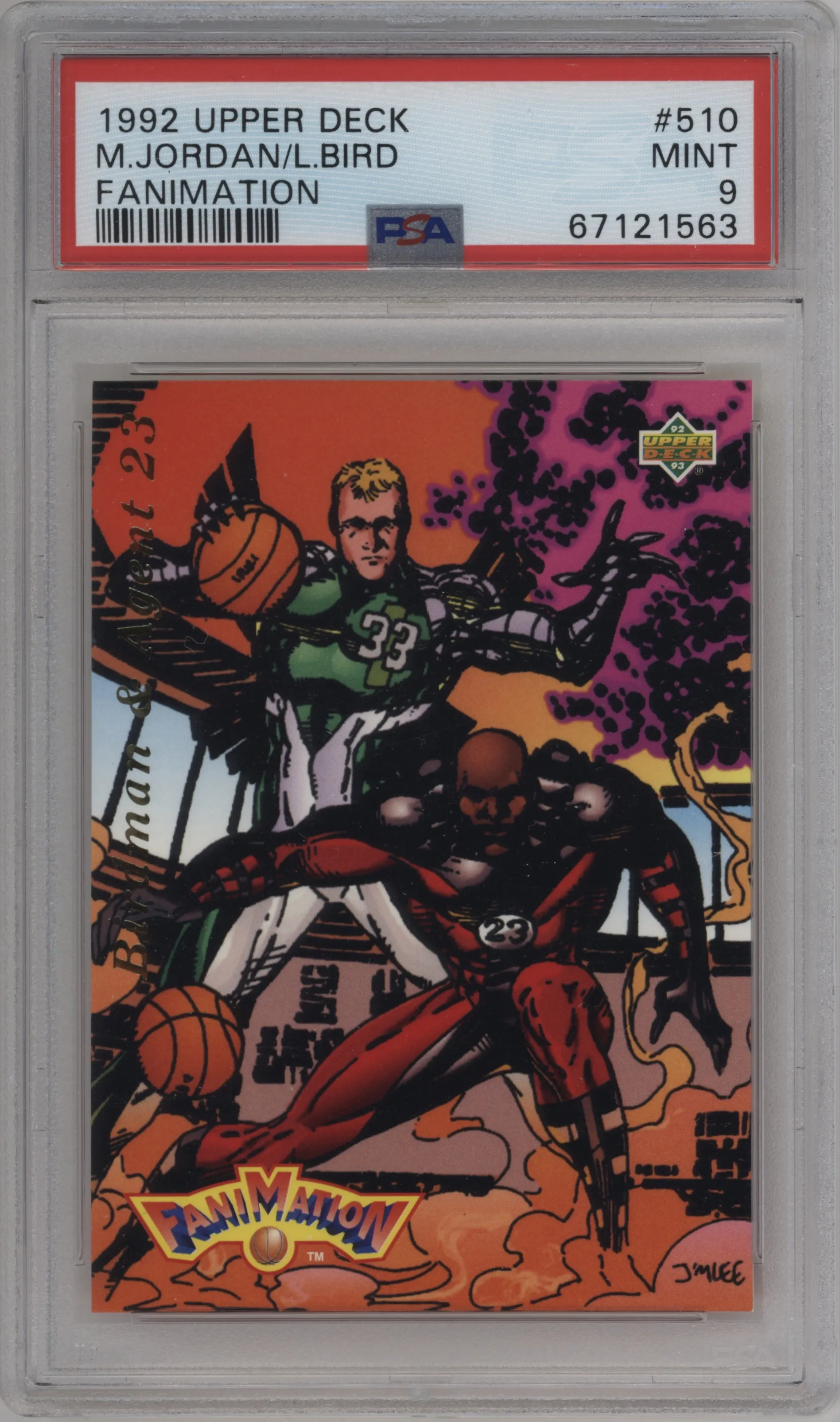 1992 Upper Deck FaniMation Larry Bird/Michael Jordan #510 PSA 9