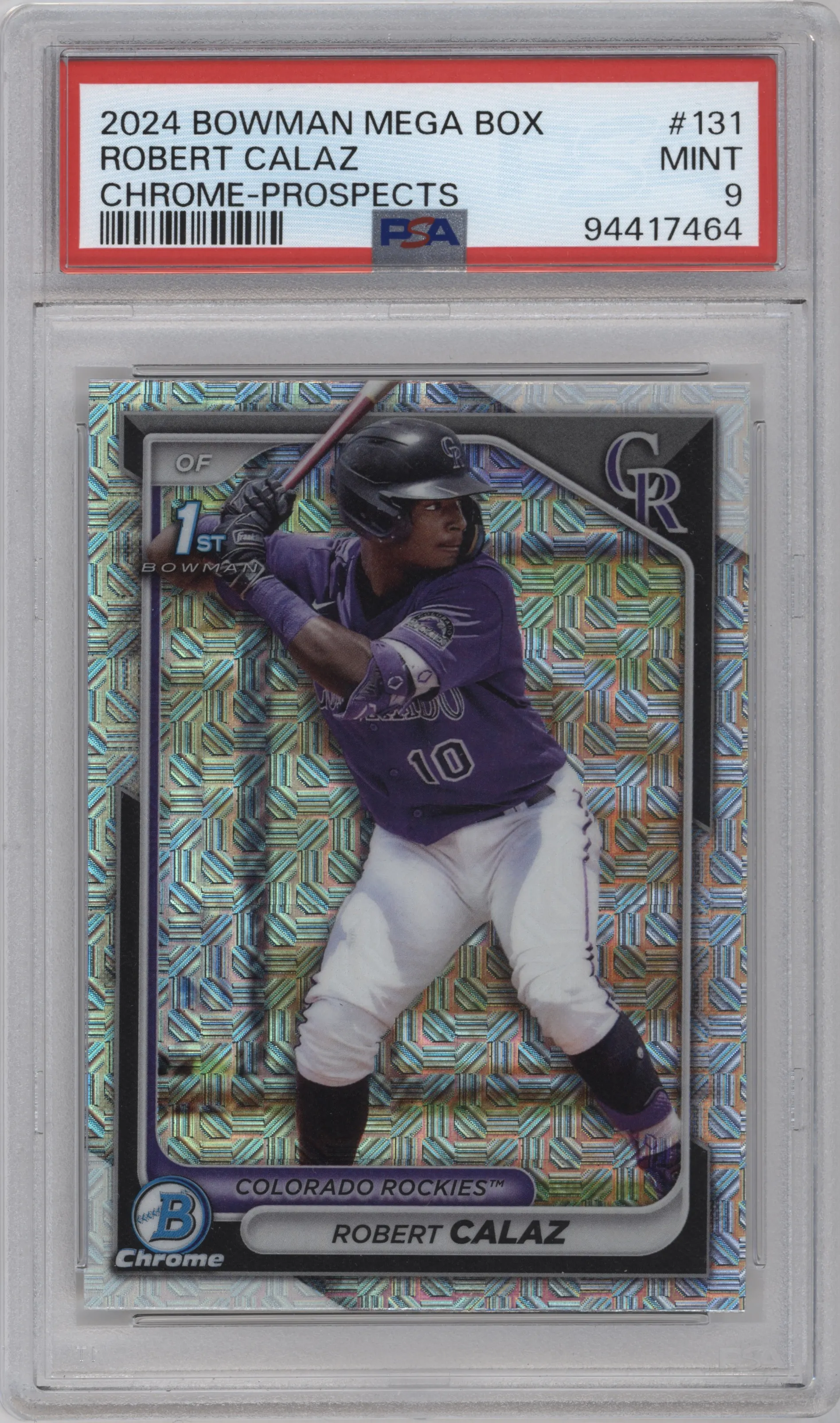2024 Bowman Mega Box Chrome Pros. Robert Calaz PSA 9