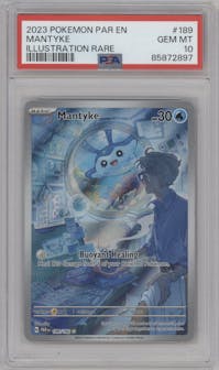 Mantyke from the 2023 Pokemon SV set graded by PSA and given an overall grade of 10.
