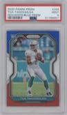 Tua Tagovailoa from the 2020 Panini Prizm set featuring a Red/White/Blue Prizm parallel graded by PSA and given an overall grade of 9.