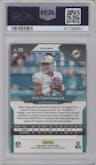 Tua Tagovailoa from the 2020 Panini Prizm set featuring a Red/White/Blue Prizm parallel graded by PSA and given an overall grade of 9.