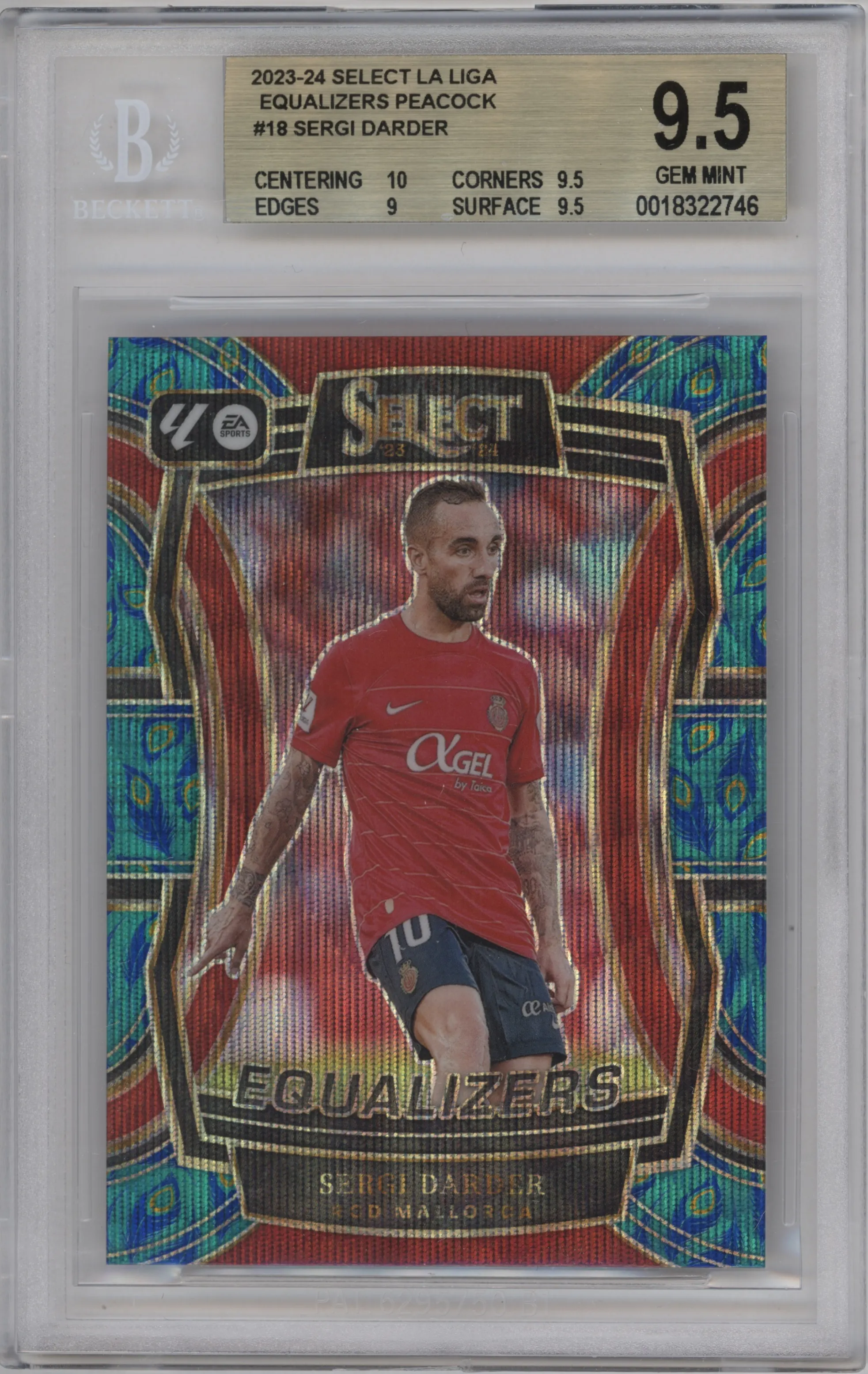 2023 Panini Select La Liga Equalizers Sergi Darder Peacock BGS 9.5