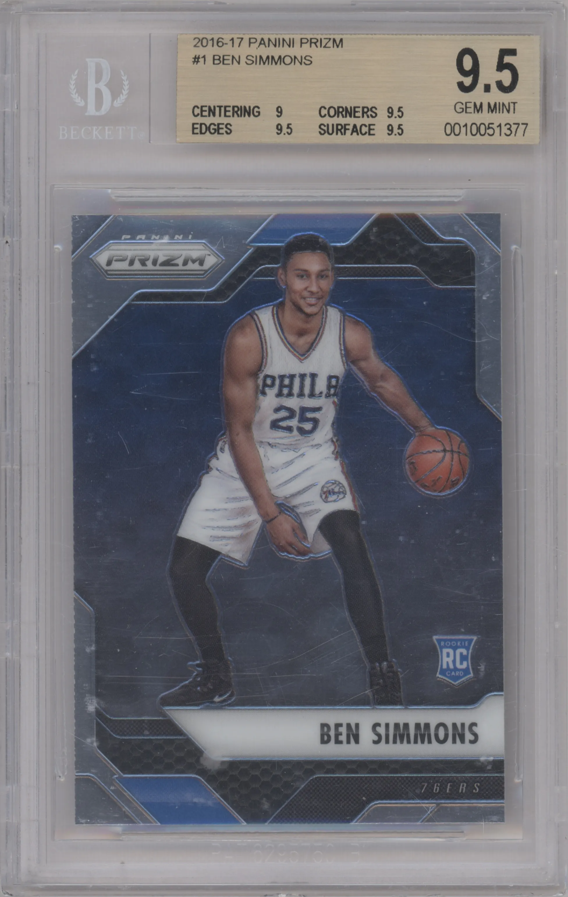 2016 Panini Prizm Ben Simmons #1 BGS 9.5