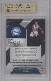 Ben Simmons from the 2016-17 Panini Prizm  set graded by Beckett and given an overall grade of 9.5.
