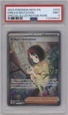 Erika's Invitation from the 2023 Pokemon SV set graded by PSA and given an overall grade of 9.