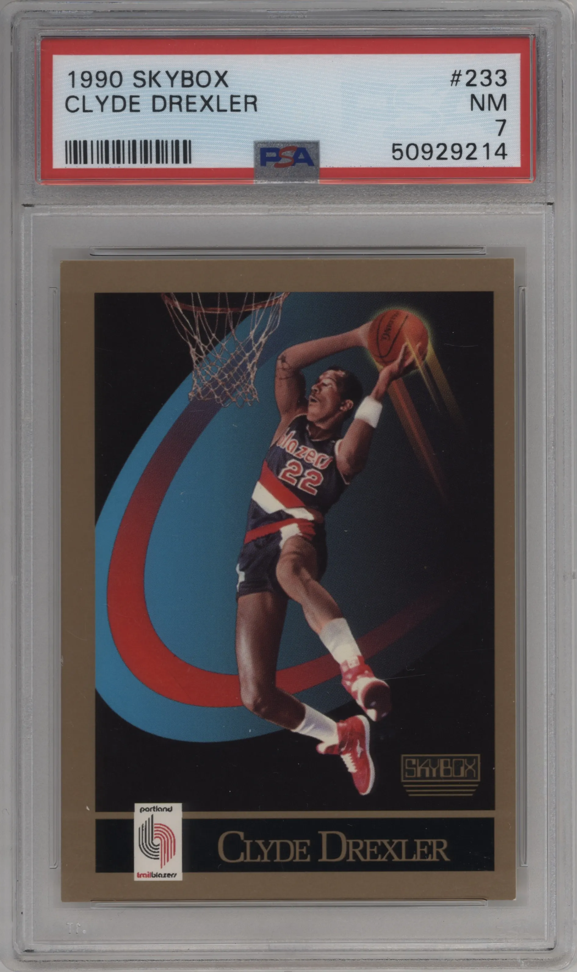 1990 SkyBox Clyde Drexler #233 PSA 7