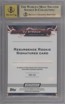C.J. Stroud from the 2023 Topps Composite set featuring a Teal Surge parallel graded by Beckett and given an overall grade of 9.5.