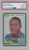 Barry Sanders from the 1989 Score set graded by PSA and given an overall grade of 8.
