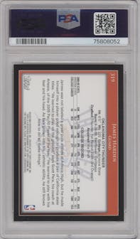 James Harden  from the 2009-10 Topps set graded by PSA and given an overall grade of 8.