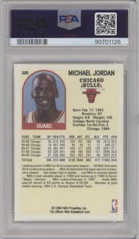 Michael Jordan  from the 1989-90 NBA Hoops  set graded by PSA and given an overall grade of 10.