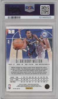 De’Anthony Melton from the 2023-24 Panini Prizm Deca set featuring a FOTL Black Gold Shimmer Prizm  parallel graded by PSA and given an overall grade of 10.