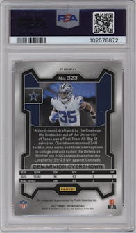 Demarvion Overshown from the 2023 Panini Prizm set featuring a Pink Prizm parallel graded by PSA and given an overall grade of 10.