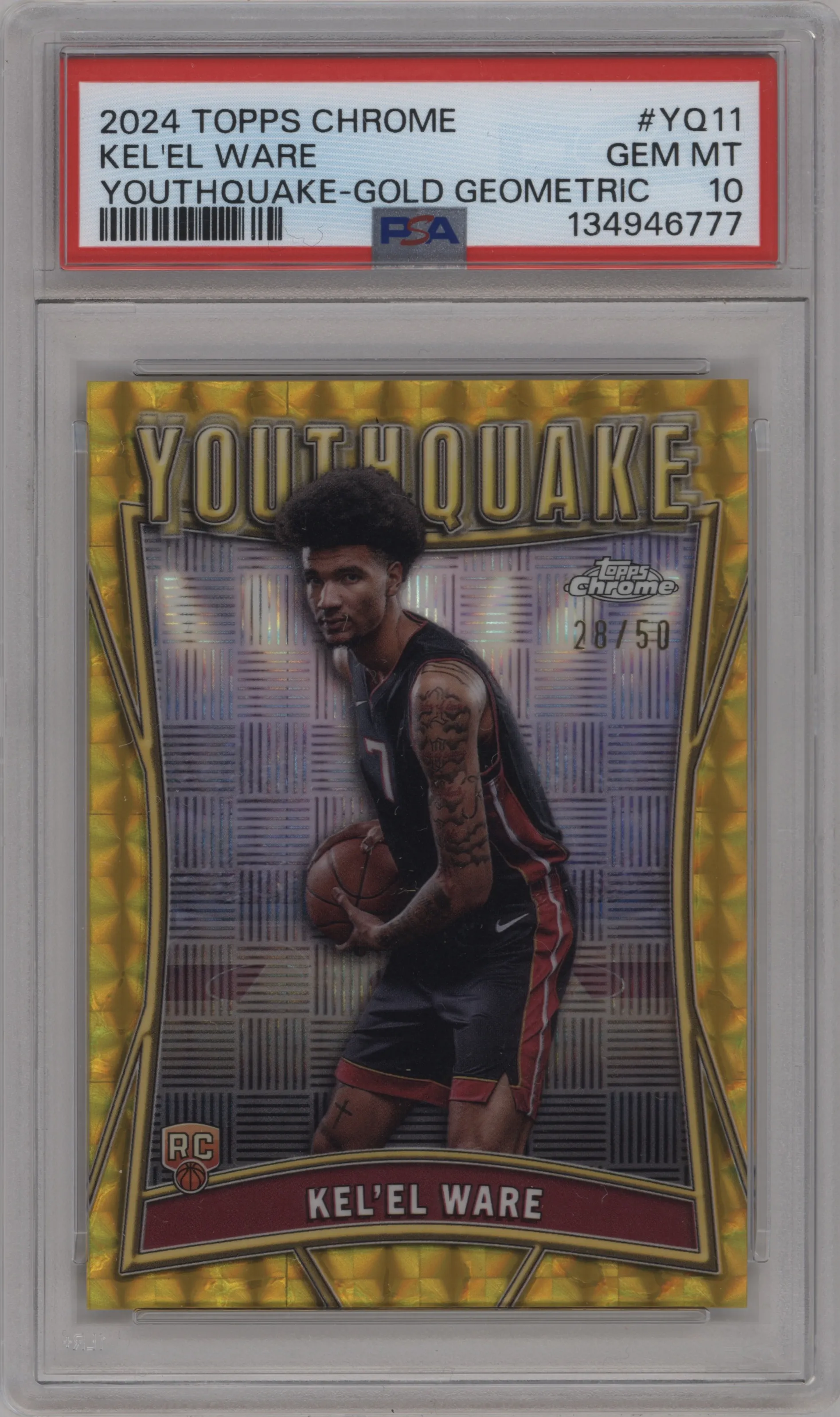 2024 Topps Chrome Youthquake Kel'el Ware Gold Geometric Refractor PSA 10