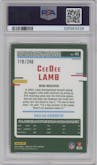 CeeDee Lamb from the 2023 Donruss Optic set featuring a Orange parallel graded by PSA and given an overall grade of 10.