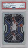 Anthony Edwards from the 2020-21 Panini Prizm set featuring a Silver Prizm parallel graded by PSA and given an overall grade of 10.