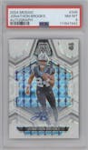 Jonathon Brooks from the 2024 Panini Mosaic set graded by PSA and given an overall grade of 8.