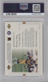 Torry Holt from the 1999 SP Authentic set featuring a Green parallel graded by PSA and given an overall grade of 9.