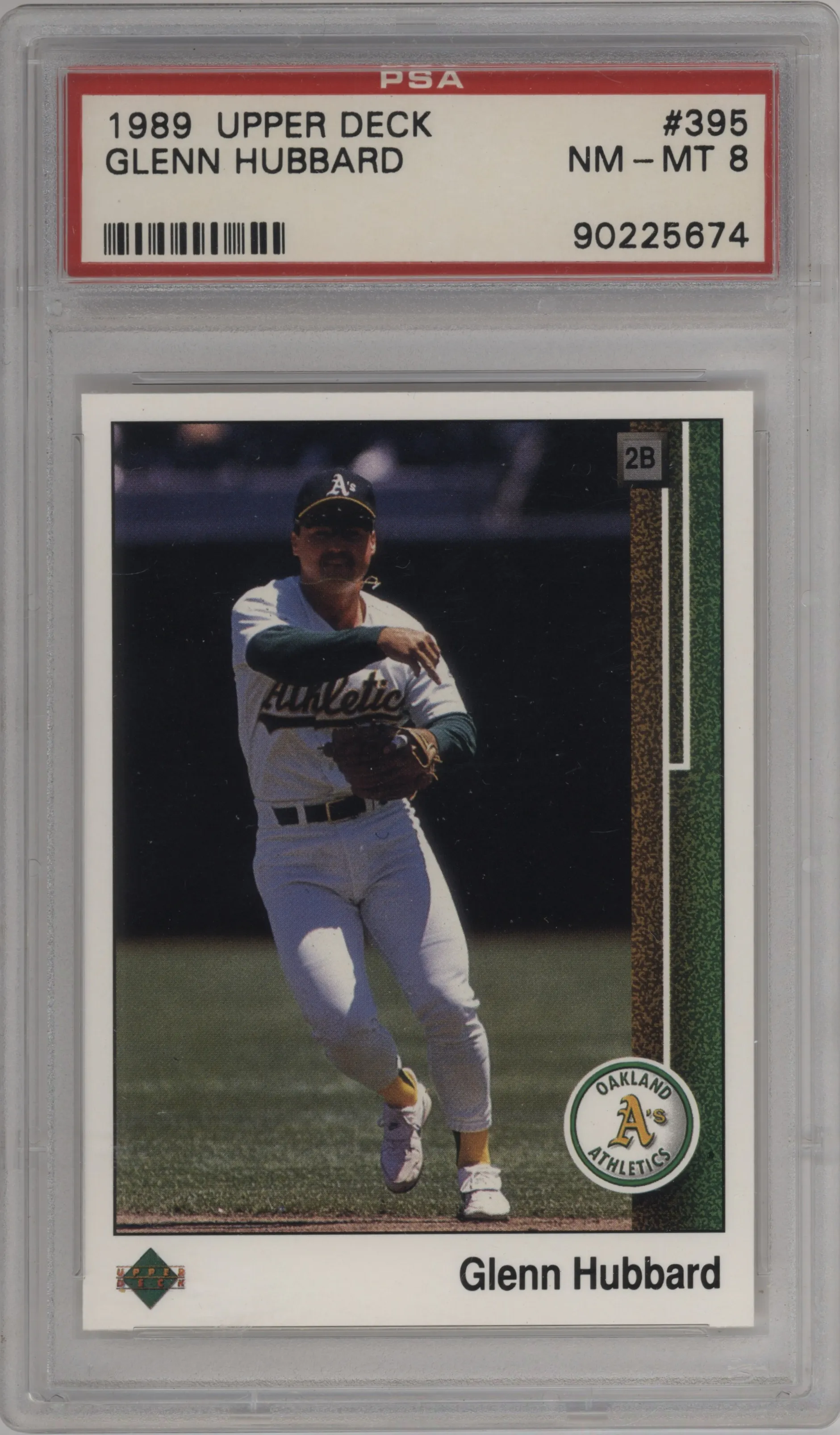 1989 Upper Deck Glenn Hubbard #395 PSA 8