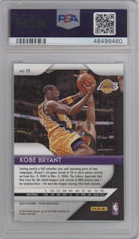 Kobe Bryant from the 2018-19 Panini Prizm set graded by PSA and given an overall grade of 10.