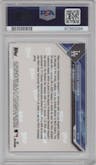 Yoshinobu Yamamoto from the 2023-24 Topps Now Off-Season set graded by PSA and given an overall grade of 10.