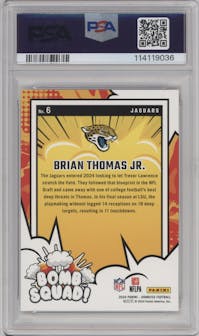 Brian Thomas Jr. from the 2024 Donruss set graded by PSA and given an overall grade of 10.