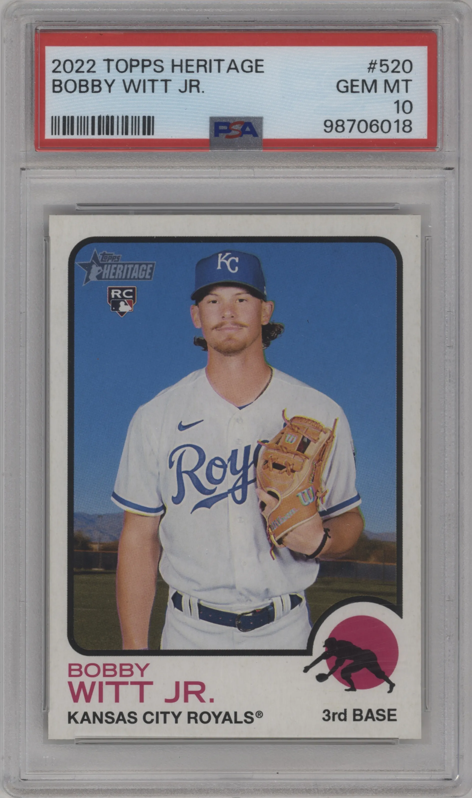 2022 Topps Heritage High Number Bobby Witt Jr. #520 PSA 10