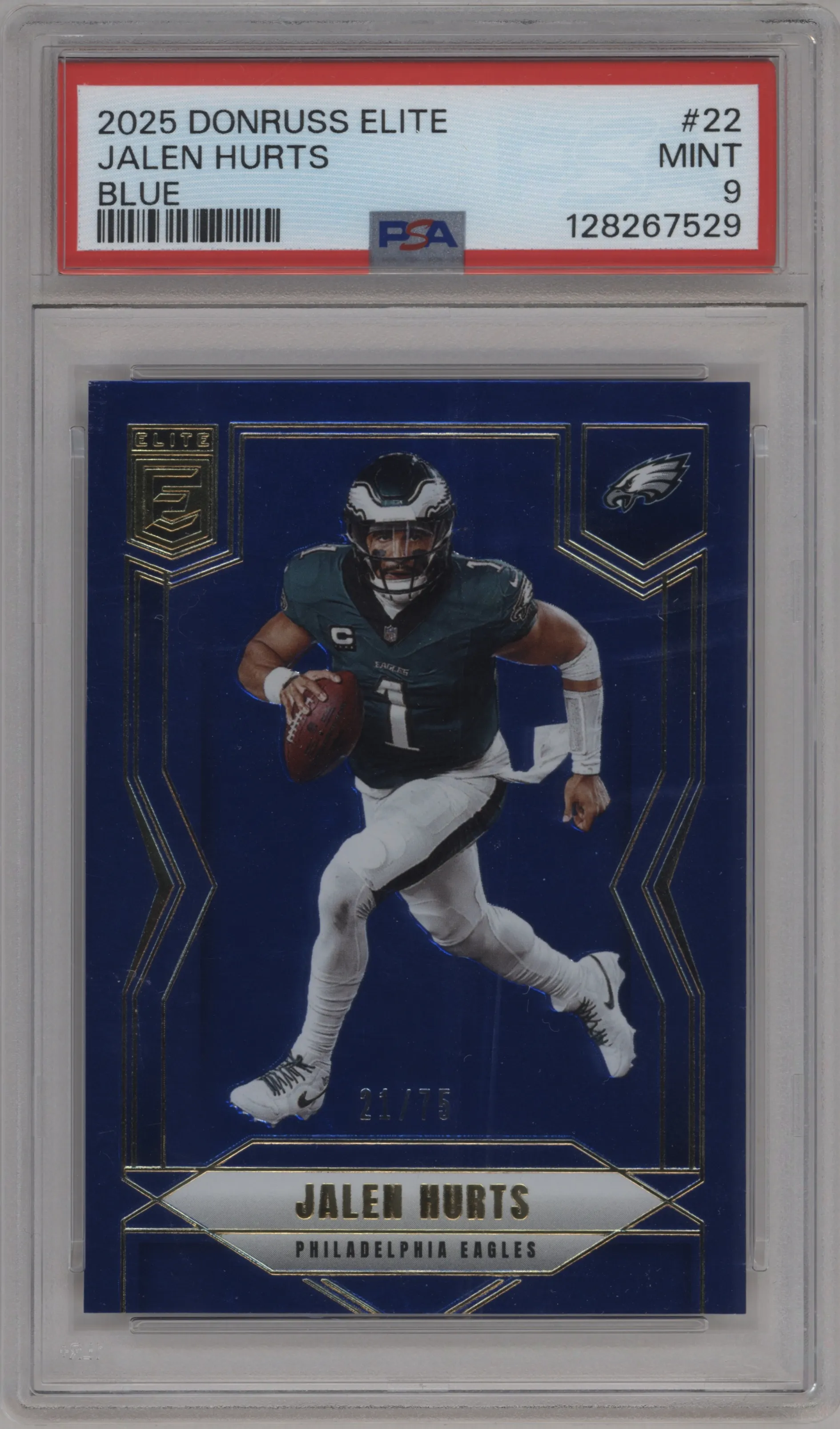 2025 Panini Donruss Elite Jalen Hurts Blue #22 PSA 9