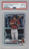 Corbin Carroll from the 2021 Bowman Mega Box set graded by PSA and given an overall grade of 10.