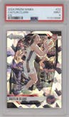 Caitlin Clark from the 2024 Panini Prizm WNBA set featuring a Ice Prizm parallel graded by PSA and given an overall grade of 9.