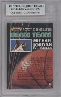 Michael Jordan from the 1992-93 Topps Stadium Club set graded by Beckett and given an overall grade of 9.