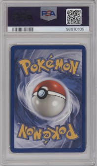Venusaur from the 1999 Pokemon set graded by PSA and given an overall grade of 8.