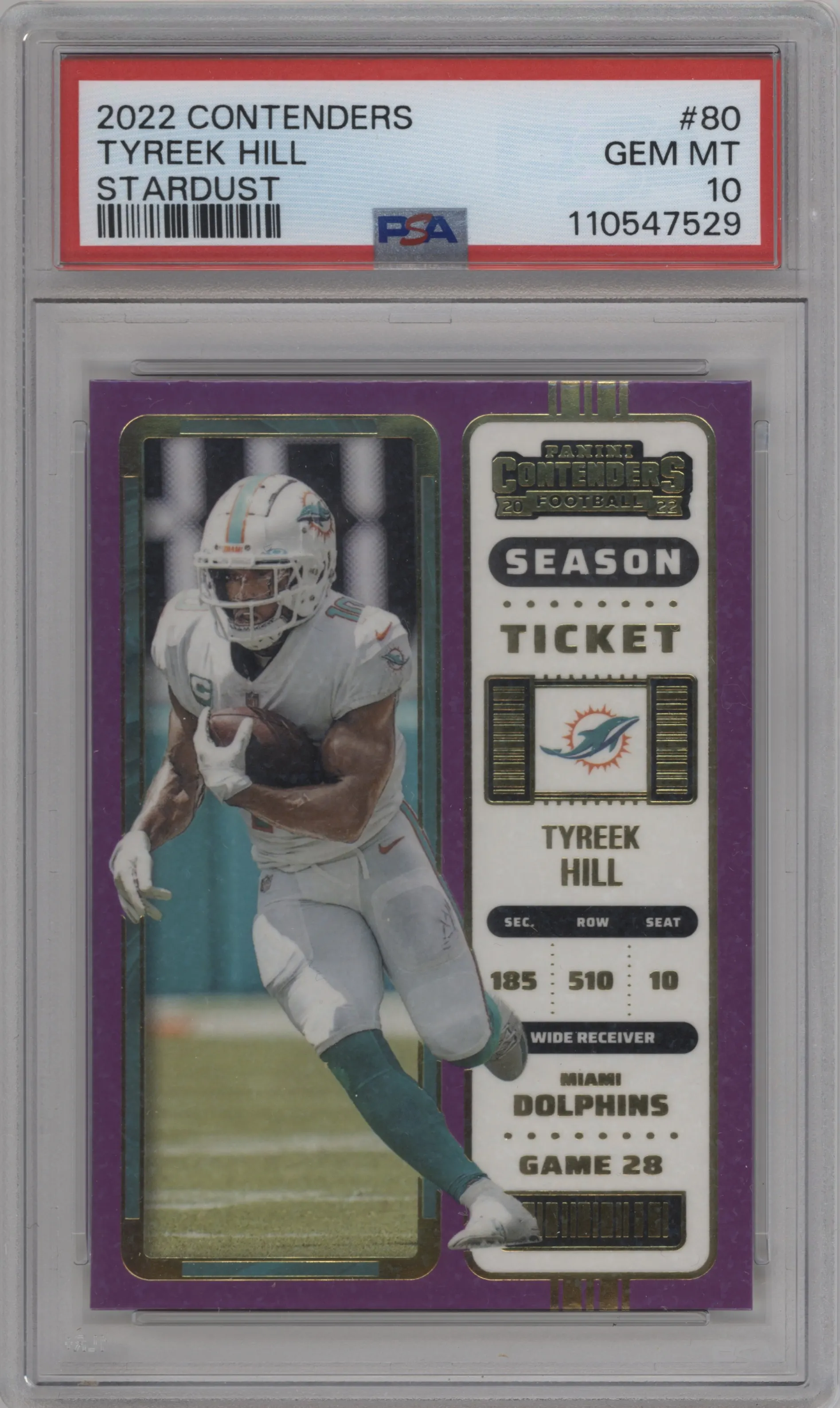 2022 Panini Contenders Tyreek Hill Stardust PSA 10