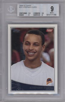 Stephen Curry from the 2009-10 Topps set graded by Beckett and given an overall grade of 9.