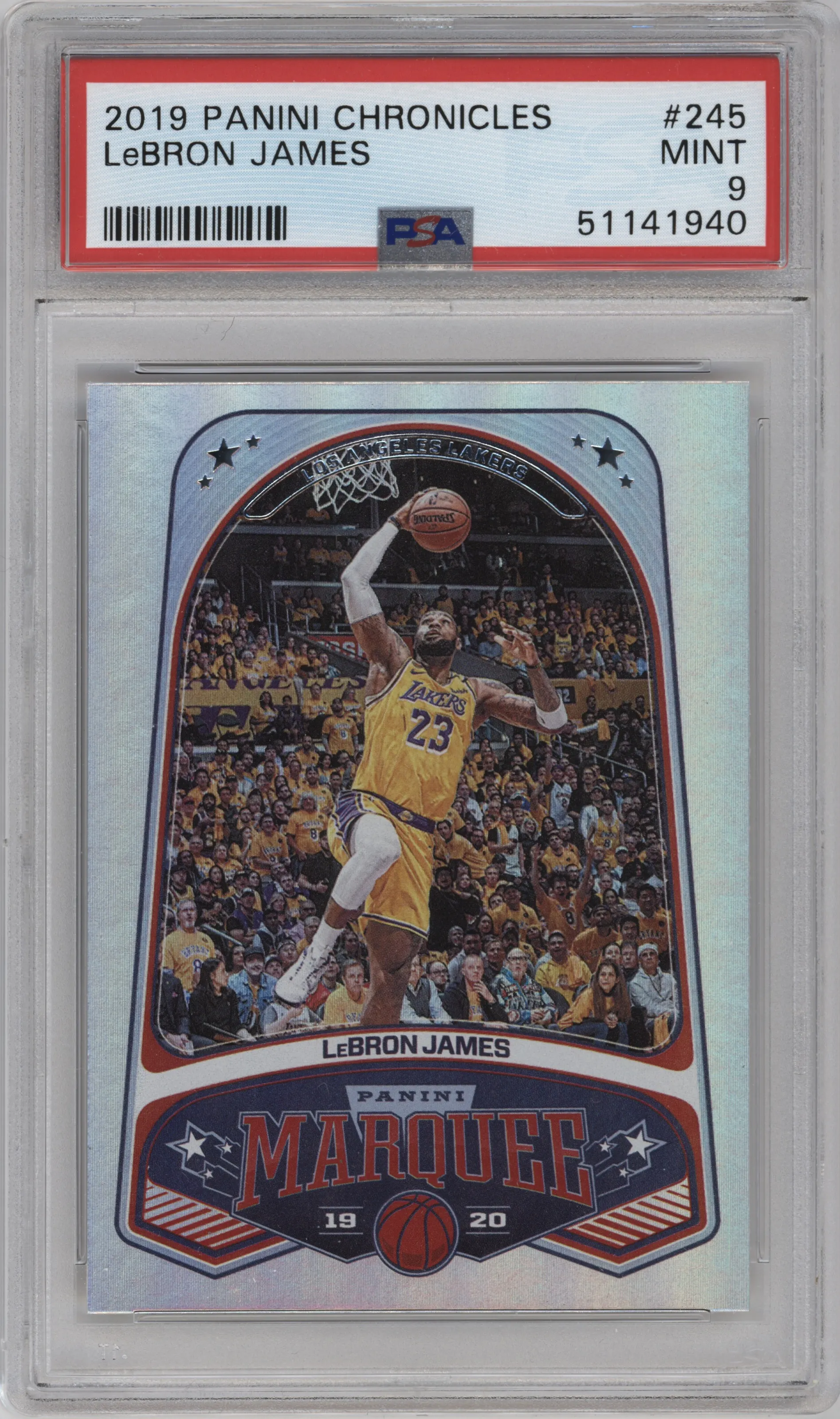 2019 Panini Chronicles Marquee LeBron James #245 PSA 9