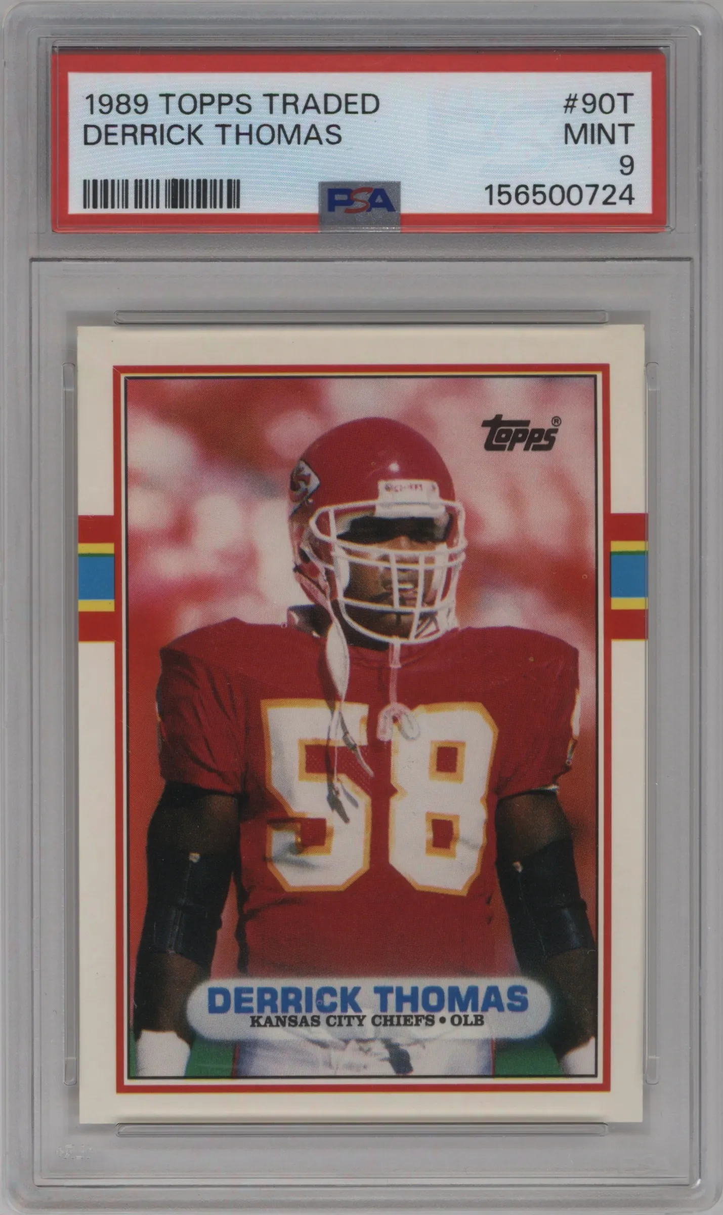 1989 Topps Traded Derrick Thomas PSA 9