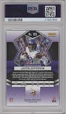 Justin Jefferson  from the 2022 Panini Mosaic set featuring a Genesis parallel graded by PSA and given an overall grade of 9.