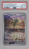 Teal Mask Ogerpon from the 2024 Pokemon SV set featuring a Pokemon Center Twilight Masquerade Elite Trainer Boxes parallel graded by PSA and given an overall grade of 10.