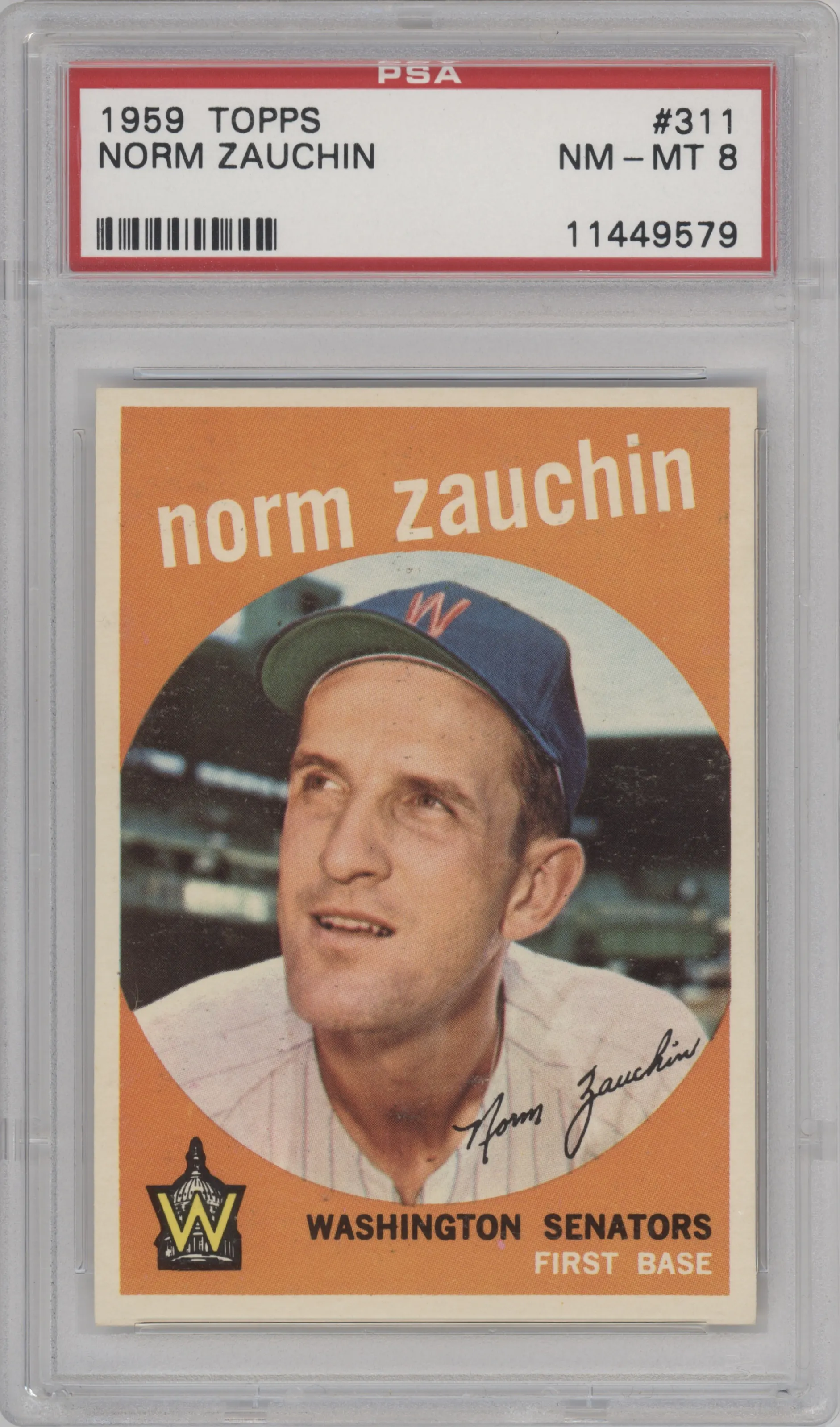 1959 Topps Norm Zauchin #311 PSA 8